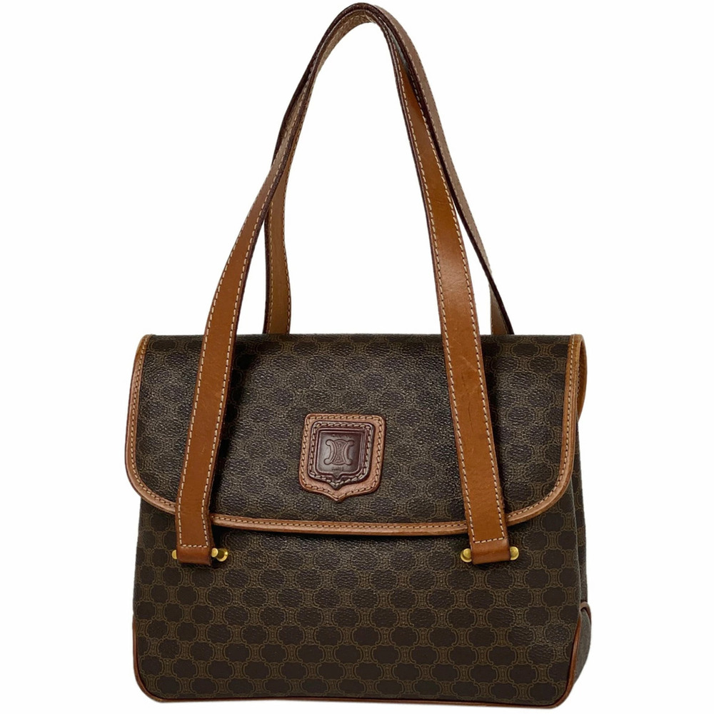 Celine Macadam handbag logo all over canvas brown